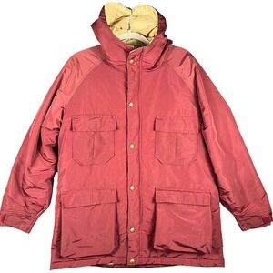L.L. Bean Parka‎ Jacket Womens L Burgundy Vintage Made in USA Insulated Hooded